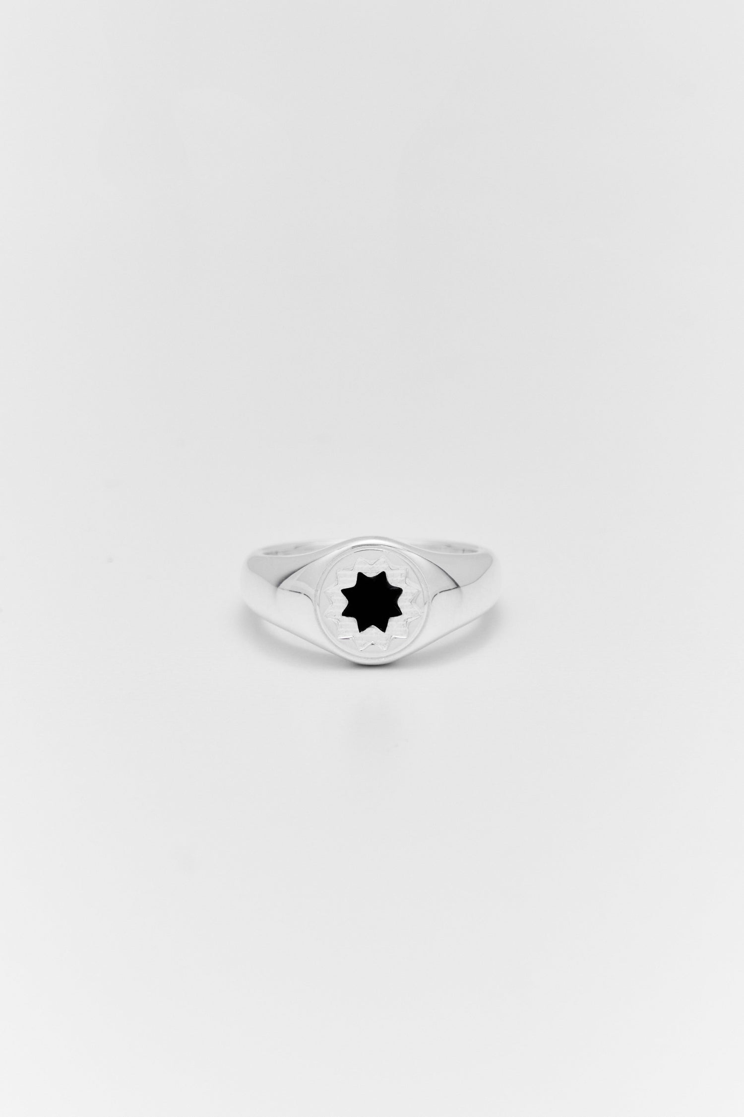 ANPOL Black Onyx Signet Ring